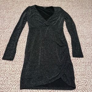 Double Zero Glittering Charcoal Long Sleeve Dress